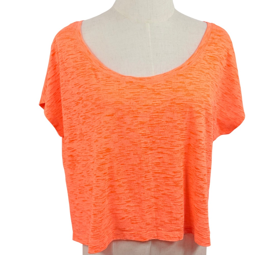VSX Victorias Secret Womens M Made Sexy T Shirt Orange Space Dye Activewear Neon